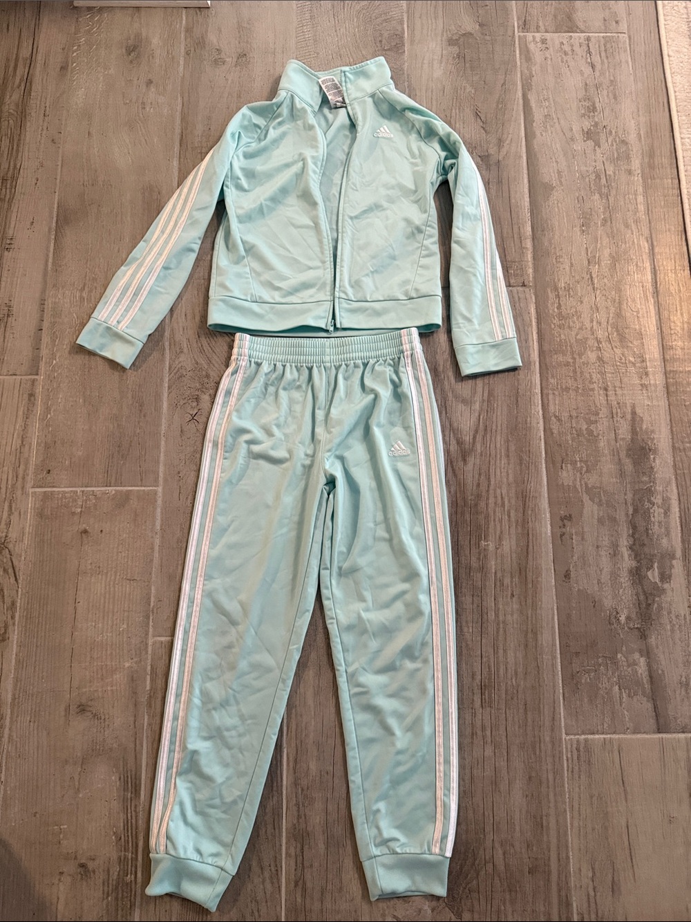 adidas Kids Mint Blue Track Jacket & Pants Set